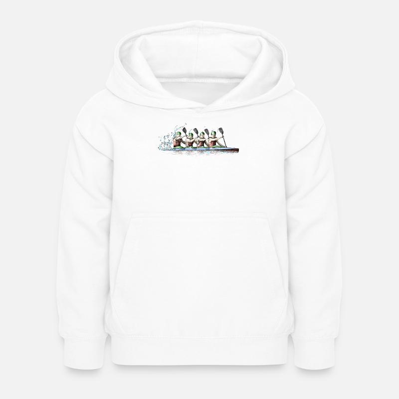 Course de canoë - Sweat à capuche Enfant - blanc