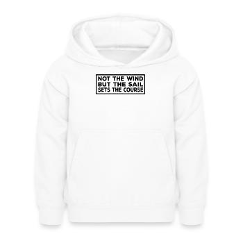 Le marin n’est pas le vent mais la voile qui fixe le cap - Sweat à capuche Enfant - blanc - Devant - AI Model Kid Female (0cm)