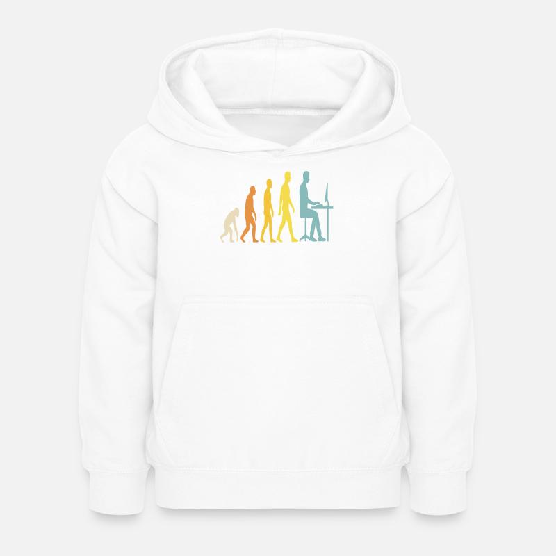 L’évolution de la technologie au bureau - Sweat à capuche Enfant - blanc