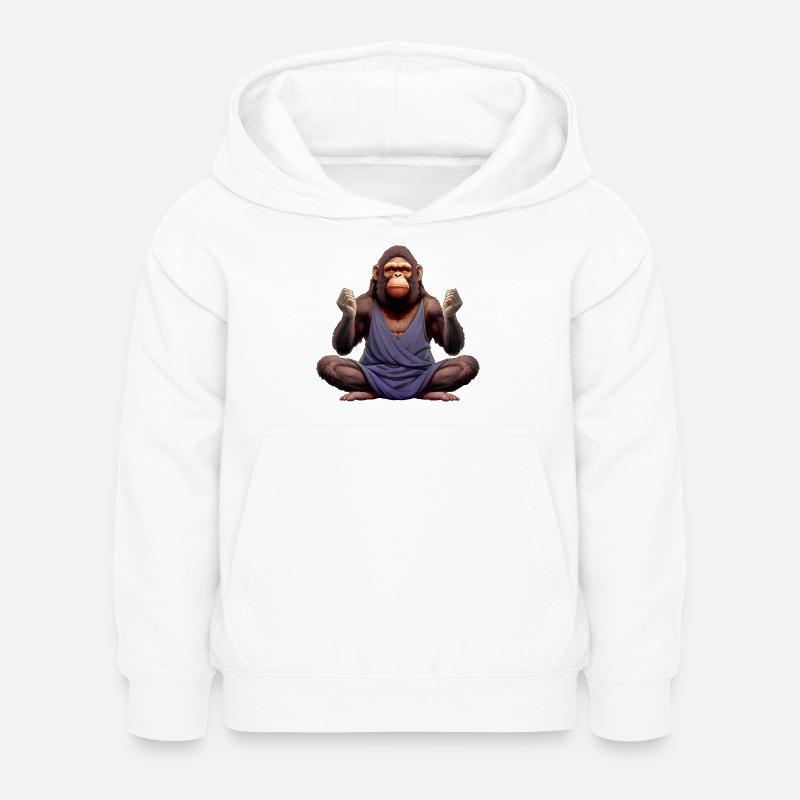 Singes de Yoga - Sweat à capuche Enfant - blanc
