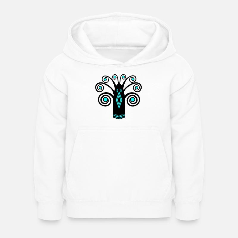 Graphique d’oiseaux - Sweat à capuche Enfant - blanc