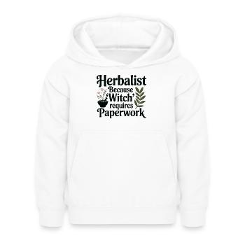 Herboriste parce que la sorcière exige des papiers - Sweat à capuche Enfant - blanc - Devant - AI Model Kid Female (0cm)