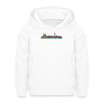 Basilique Skyline de la ville de Lyon Modern Line Art - Sweat à capuche Enfant - blanc - Devant - AI Model Kid Female (0cm)