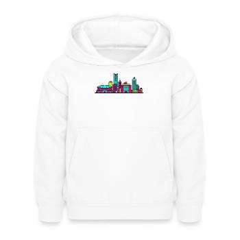 Saitama City Skyline Super Arena Linienkunst - Kinder Hoodie - Weiß - Vorne - AI Model Kid Female (0cm)