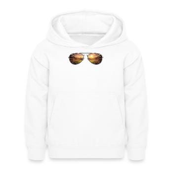 Lunettes de soleil de stade - Sweat à capuche Enfant - blanc - Devant - AI Model Kid Female (0cm)
