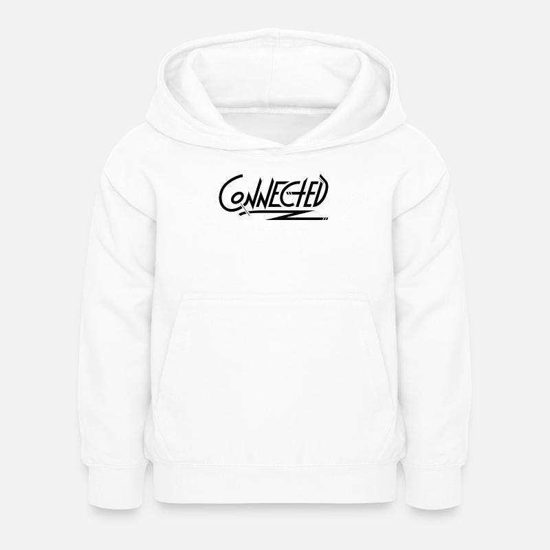 Connected_black_simple - Sweat à capuche Enfant - blanc