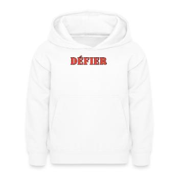DÉFIER - Sweat à capuche Enfant - blanc - Devant - AI Model Kid Female (0cm)