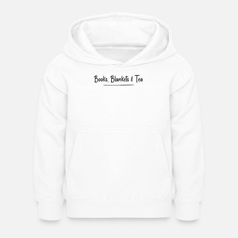 Bücher, Decken und Tee - Kinder Hoodie - Weiß