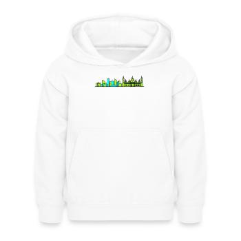 Zaragoza City Skyline Basilica Line Art - Kids Hoodie - white - Front - AI Model Kid Female (0cm)