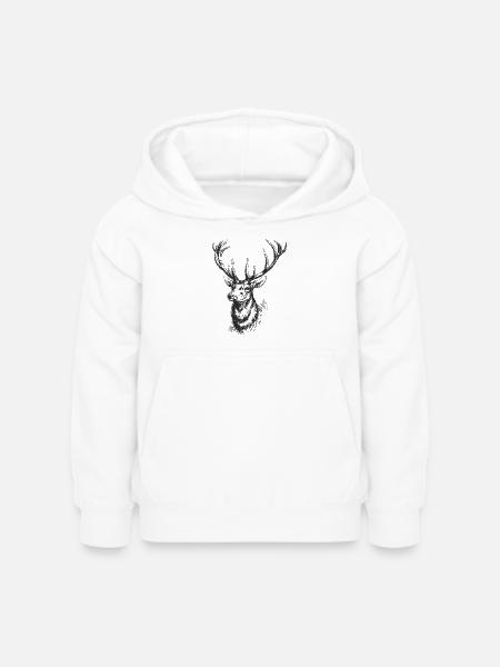 Hirsch - Kinder Hoodie - Weiß