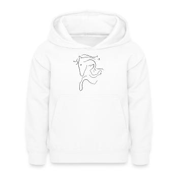 Pferd - Kinder Hoodie - Weiß - Vorne - AI Model Kid Female (0cm)