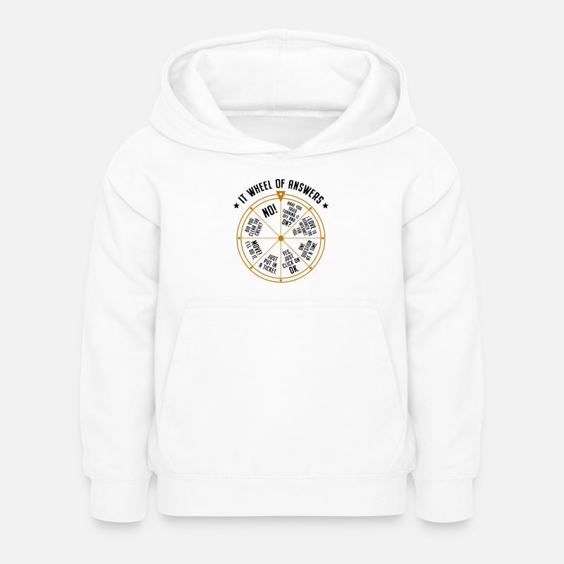 Supporto IT Ruota della Fortuna Service Desk IT Helpdesk Nerd - Felpa con cappuccio per bambini - bianco