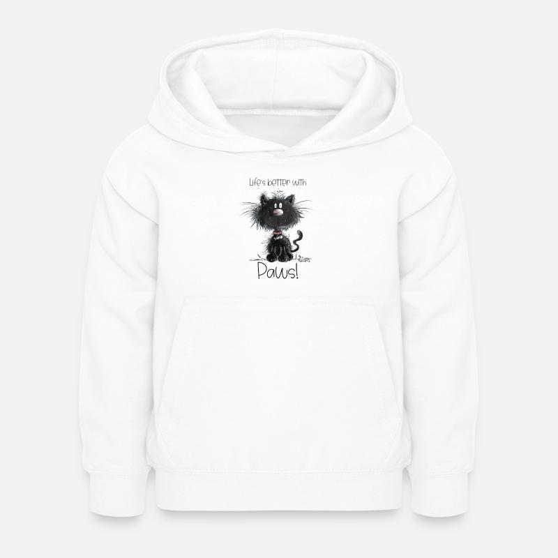 Droll chat noir avec des chats disant - Sweat à capuche Enfant - blanc