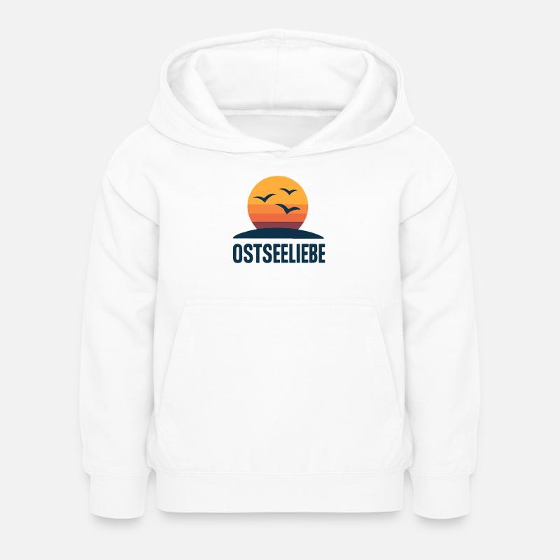 Mer Baltique Amour Coucher de soleil Logo - Sweat à capuche Enfant - blanc