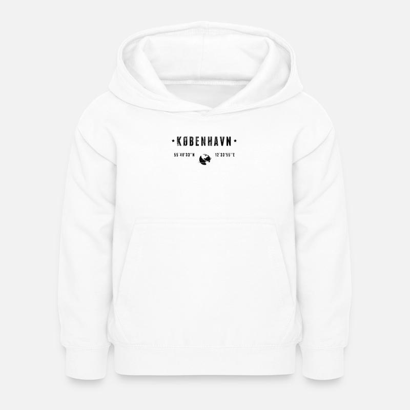 Kobenhavn - Hoodie til børn - hvid