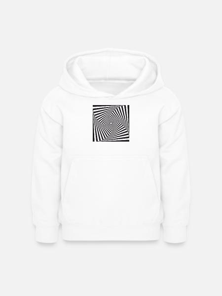 Schwarzes Vortex Tunnel Muster - Kinder Hoodie - Weiß