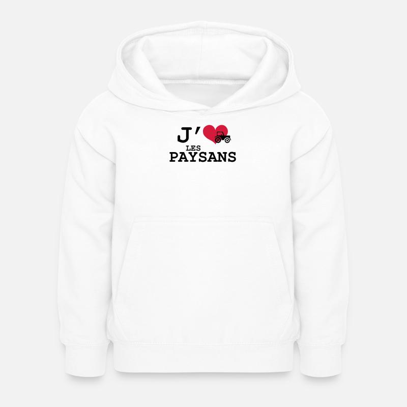 J'aime les Paysans - Sweat à capuche Enfant - blanc