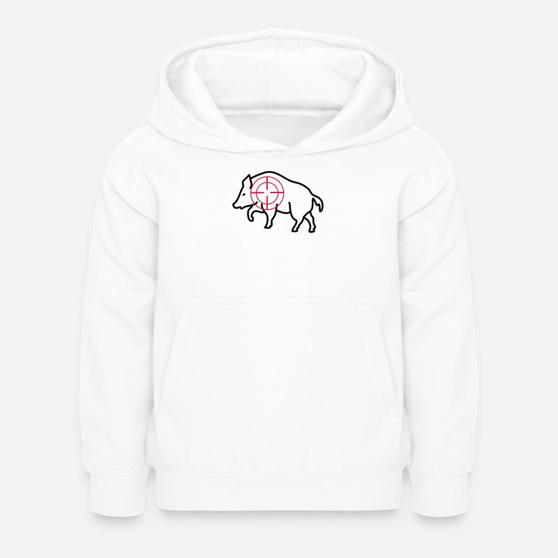 sanglier - Sweat à capuche Enfant - blanc