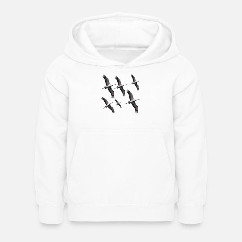 Vogelzug Kraniche - Kinder Hoodie - Weiß