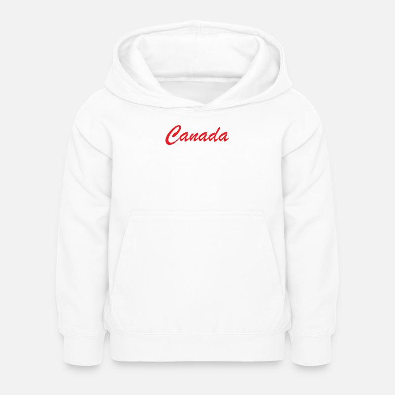 Lettrage Canada Script Rouge - Sweat à capuche Enfant - blanc