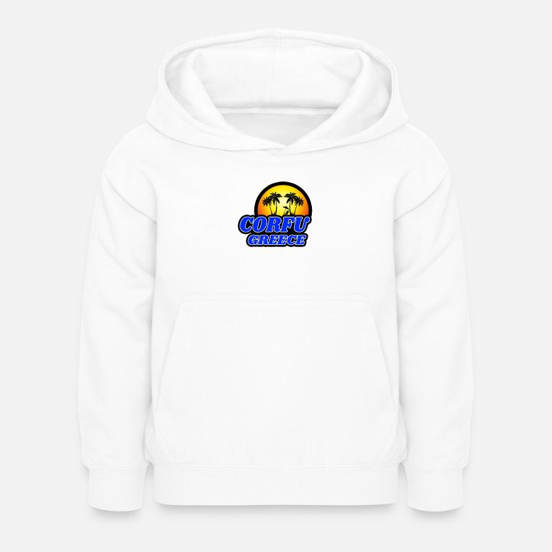 Corfou Grèce design / idée cadeau - Sweat à capuche Enfant - blanc