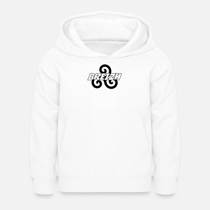 Breizh - Bretagne - BZH - Sweat à capuche Enfant - blanc