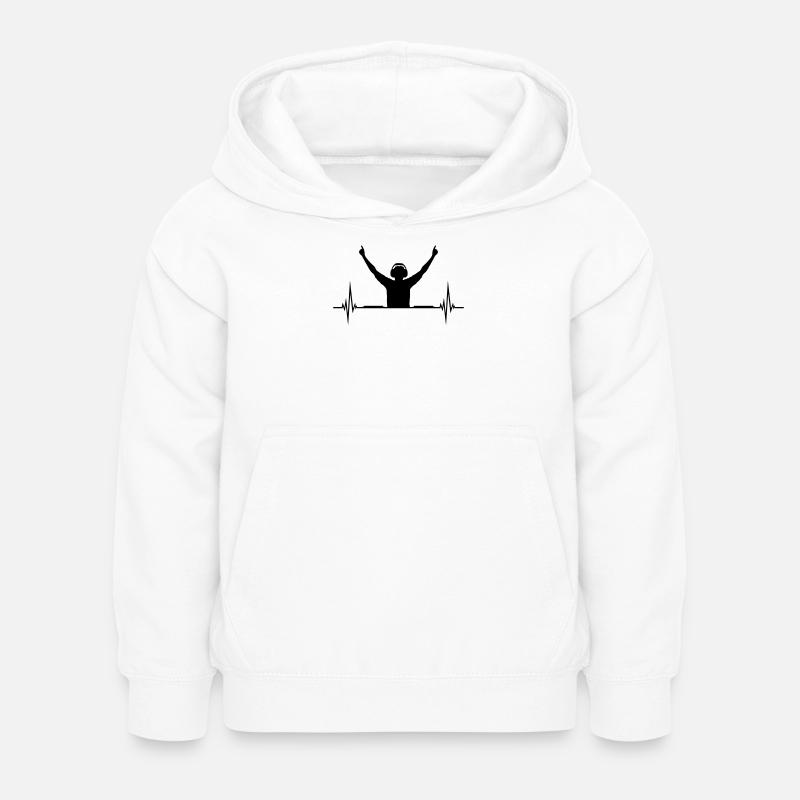 Heartbeat Pulse DJ - Sweat à capuche Enfant - blanc