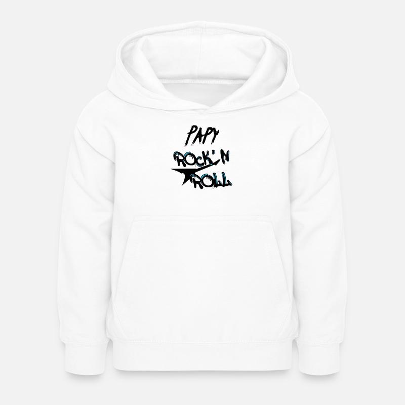 Papy Rock'n Roll Guitare Rockeur - Sweat à capuche Enfant - blanc