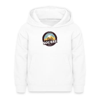Sousse Tunisie Conception de mosquée - Sweat à capuche Enfant - blanc - Devant - AI Model Kid Female (0cm)