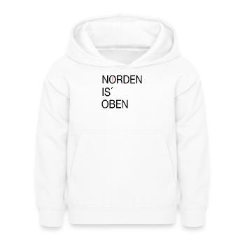 Norden is oben - Kinder Hoodie - Weiß - Vorne - AI Model Kid Female (0cm)