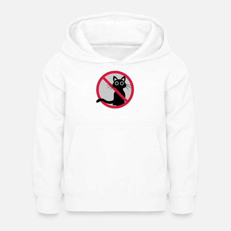 Katze verboten Schild - Kinder Hoodie - Weiß