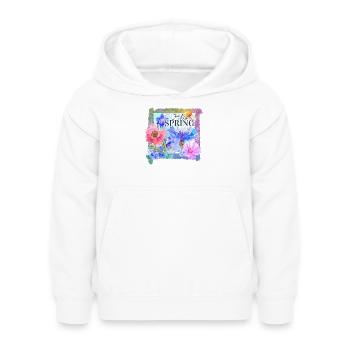 Spring flowers | hello spring - Kids Hoodie - white - Front - AI Model Kid Female (0cm)