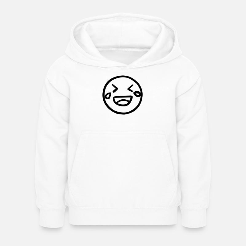 Visage rieur avec des larmes de joie - Sweat à capuche Enfant - blanc