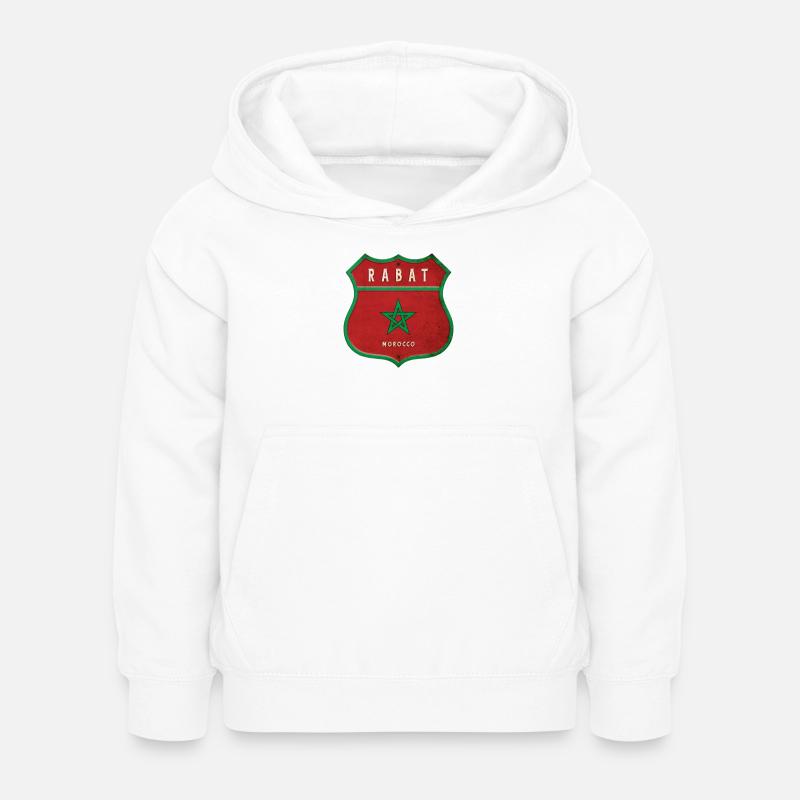 Rabat Maroc Armoiries Drapeaux Design - Sweat à capuche Enfant - blanc