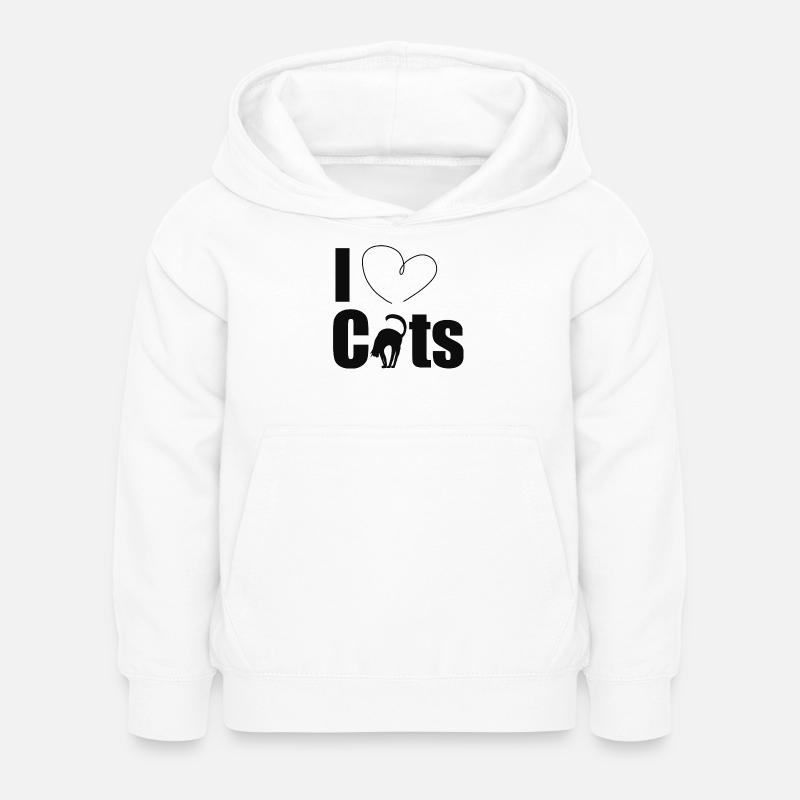J’aime les chats - Sweat à capuche Enfant - blanc