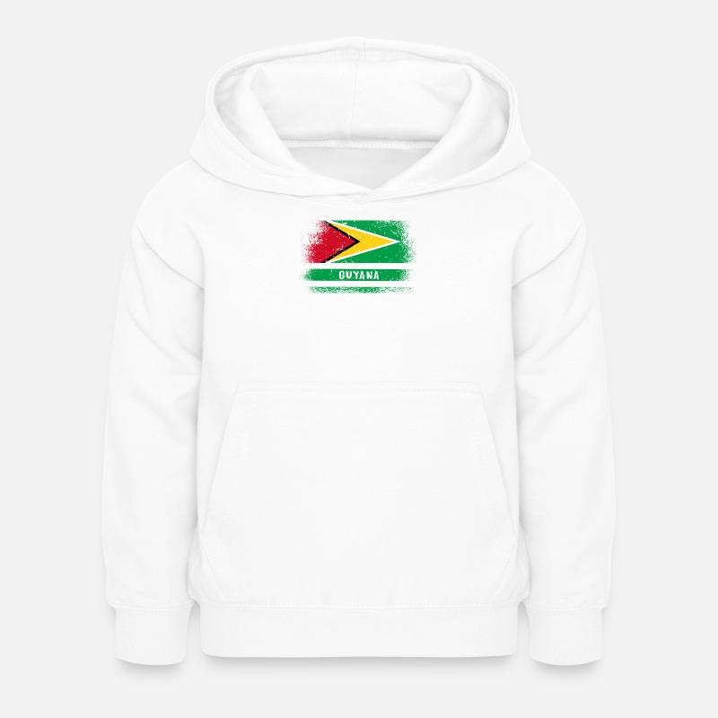 Drapeau vintage guyanais - Sweat à capuche Enfant - blanc