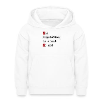La fin de la simulation, Sci-Fi Matrix Humour Chemise - Sweat à capuche Enfant - blanc - Devant - AI Model Kid Female (0cm)