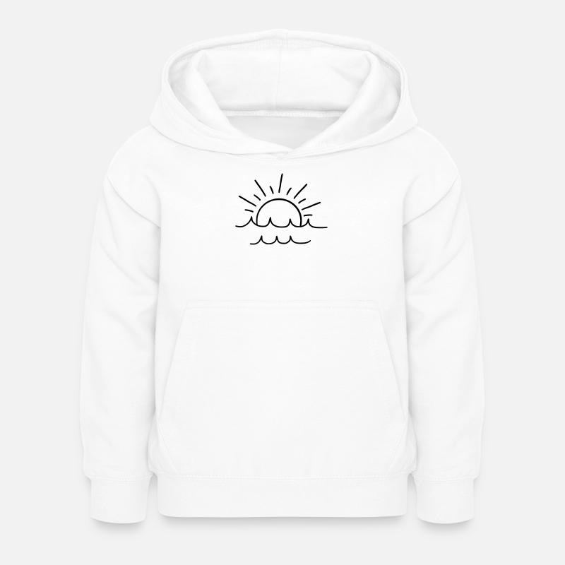 Soleil et vagues - Sweat à capuche Enfant - blanc