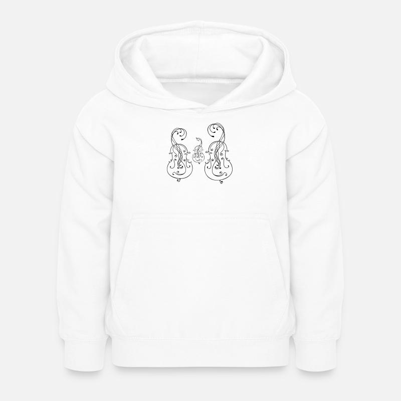 Famille de violoncelles - Sweat à capuche Enfant - blanc