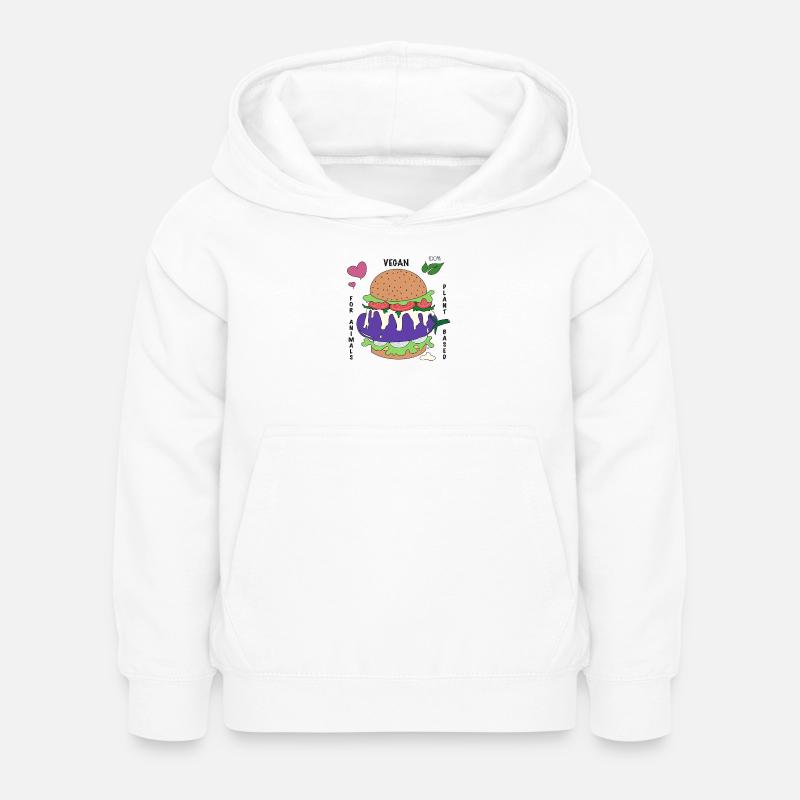 Affiche Burger Vegan - Sweat à capuche Enfant - blanc