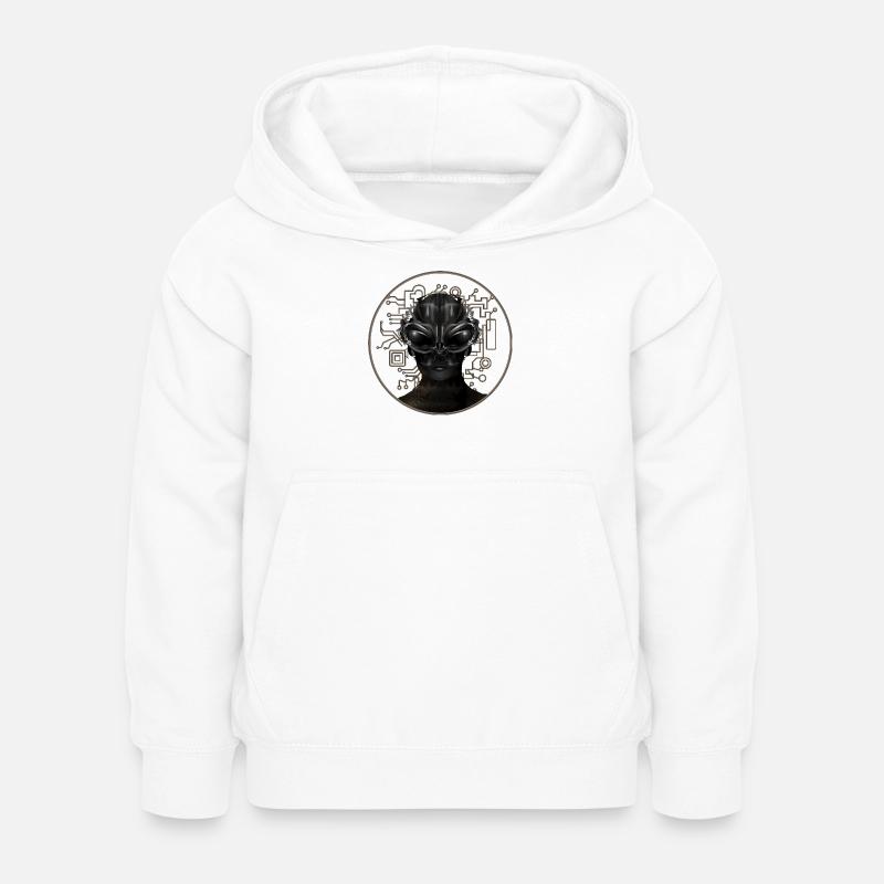 Portrait impressionnant d’un extraterrestre - Sweat à capuche Enfant - blanc