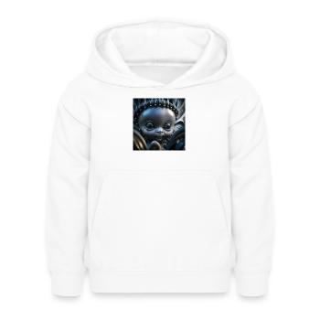 Foto Makro Kreatur 12 - Kinder Hoodie - Weiß - Vorne - AI Model Kid Female (0cm)