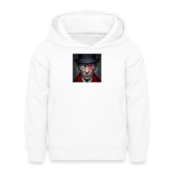 Visage double œil rouge vert- Conspircay - Sweat à capuche Enfant - blanc - Devant - AI Model Kid Female (0cm)