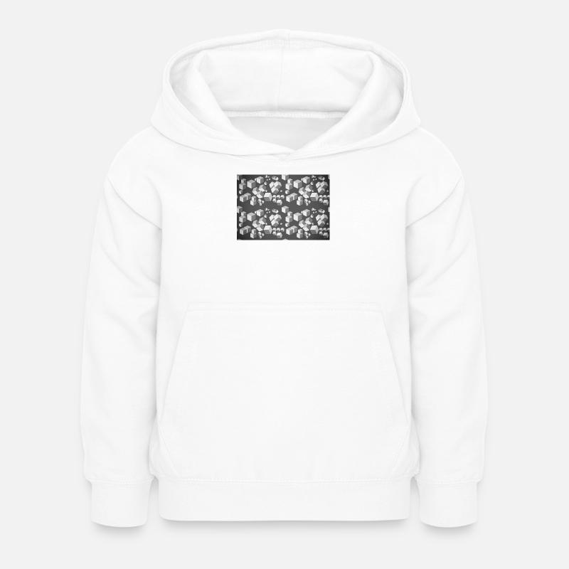 Deco pattern grey-white - Kids Hoodie - white