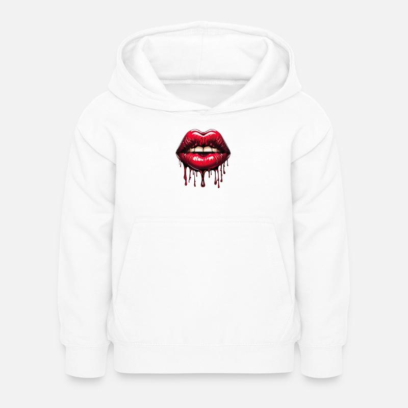 Lèvres - Sweat à capuche Enfant - blanc