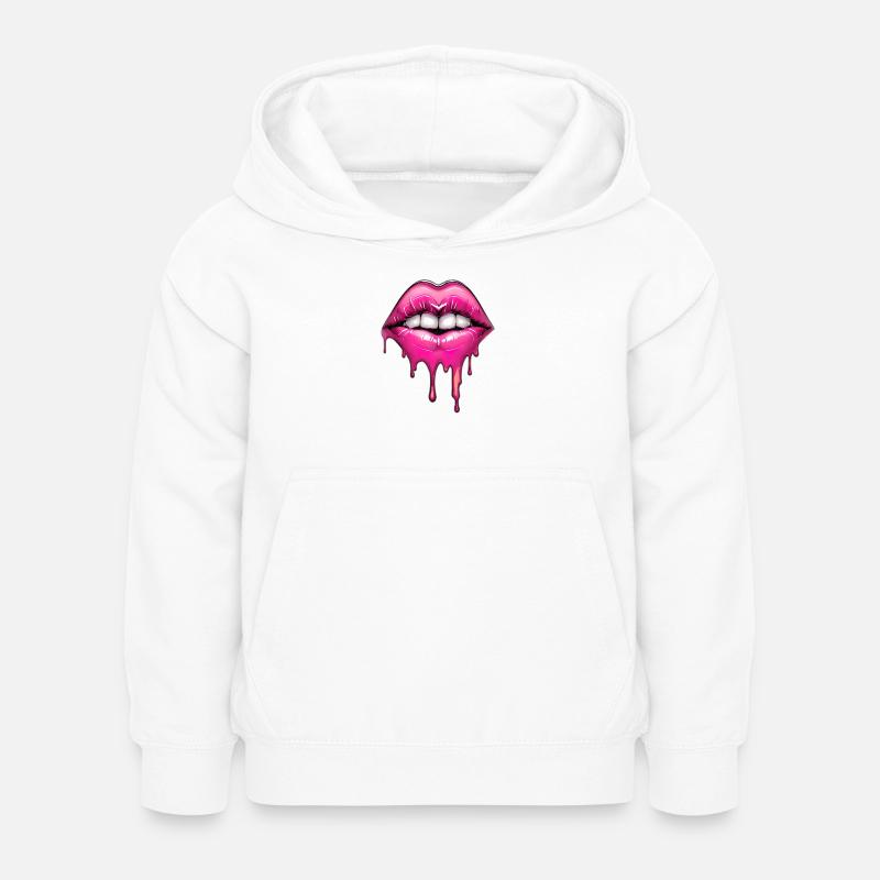 Lèvres - Sweat à capuche Enfant - blanc