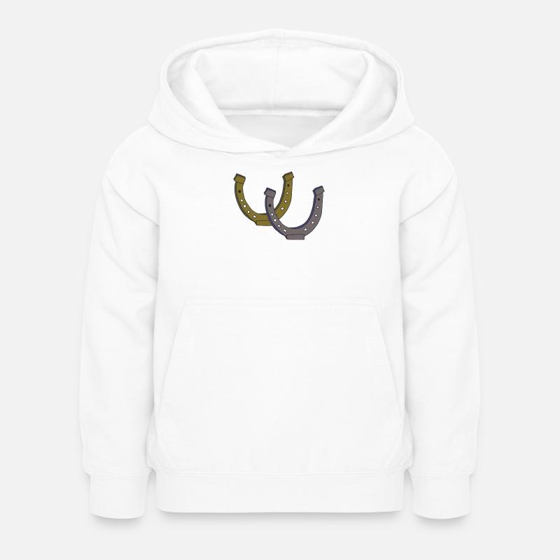 Double fer à cheval - Sweat à capuche Enfant - blanc