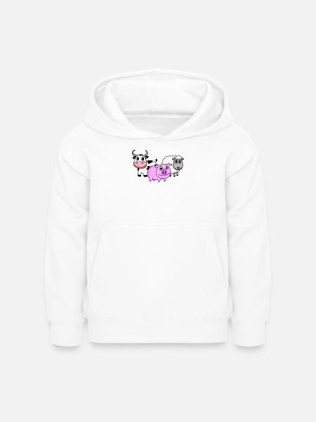 Niedliche Tiere - Kinder Hoodie - Weiß