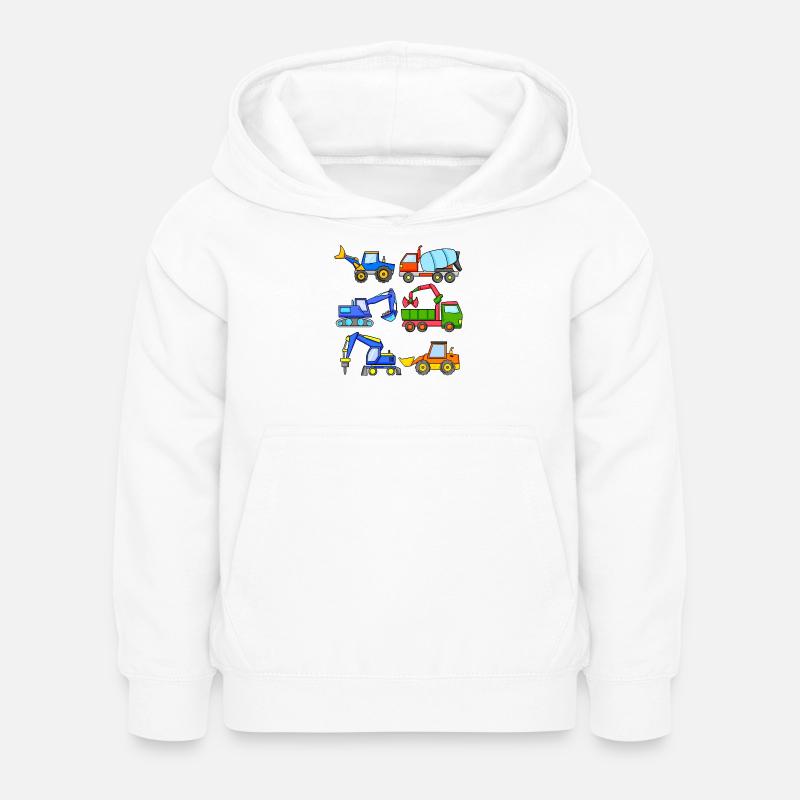 Veicoli da cantiere Veicolo - Felpa con cappuccio per bambini - bianco