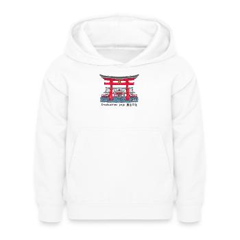 Itsukushima Shrine, Miyajima, Hiroshima. Japan - Kids Hoodie - white - Front - AI Model Kid Female (0cm)